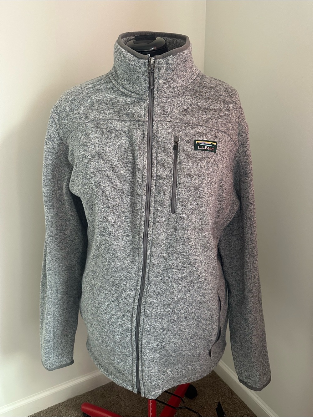 L.L.Bean men grey full-zip jacket